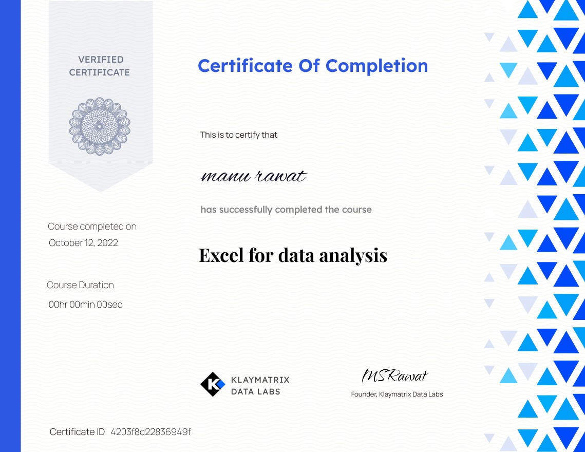 Excel for Business Analytics (ACEFM)